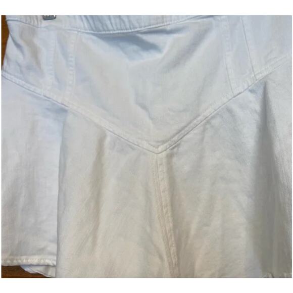 Aerie White Denim Size Medium elastic waist flounce mini skirt NWT - Picture 4 of 5